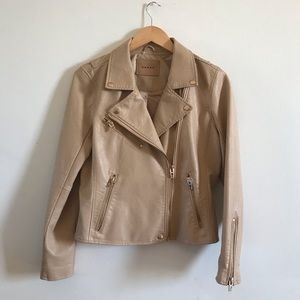 Blank NYC Size M Camel Moto Faux Leather Jacket